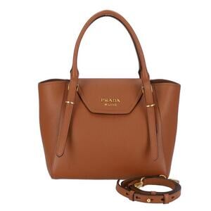 Prada leather 2way handbag brown